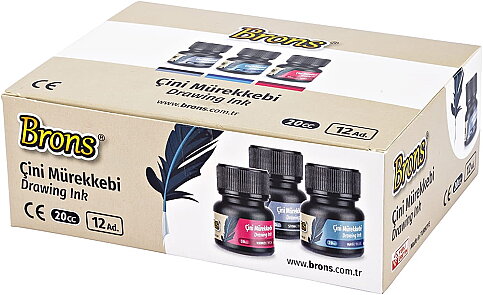 BRONS BR-317 ÇİNİ MÜREKKEBİ SİYAH 20cc - 1