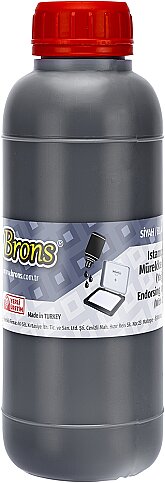BRONS BR-320 ISTAMPA MÜREKKEBİ SİYAH 500gr - 1