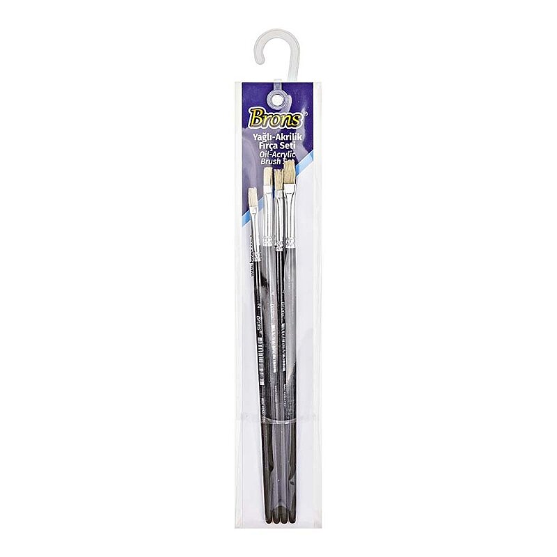 BRONS BR-523 258 YAĞLI BOYA FIRÇASI SET 4LÜ (0-2-4-6)