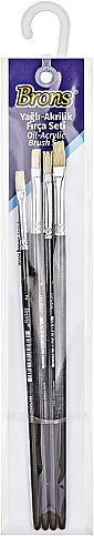 BRONS BR-523 258 YAĞLI BOYA FIRÇASI SET 4LÜ (0-2-4-6) - 1