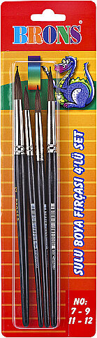 BRONS BR-617 145 SULU BOYA FIRÇASI SET 4LÜ (7-9-11-12) - 1