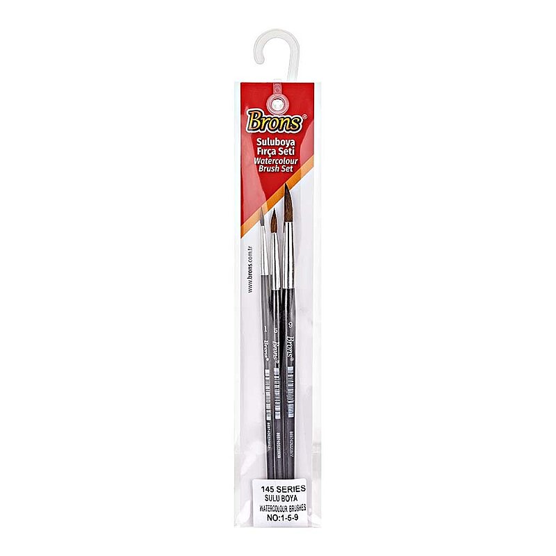 BRONS BR-671 145 SULU BOYA FIRÇASI SET 3LÜ (1-5-9)