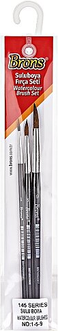 BRONS BR-671 145 SULU BOYA FIRÇASI SET 3LÜ (1-5-9) - 1