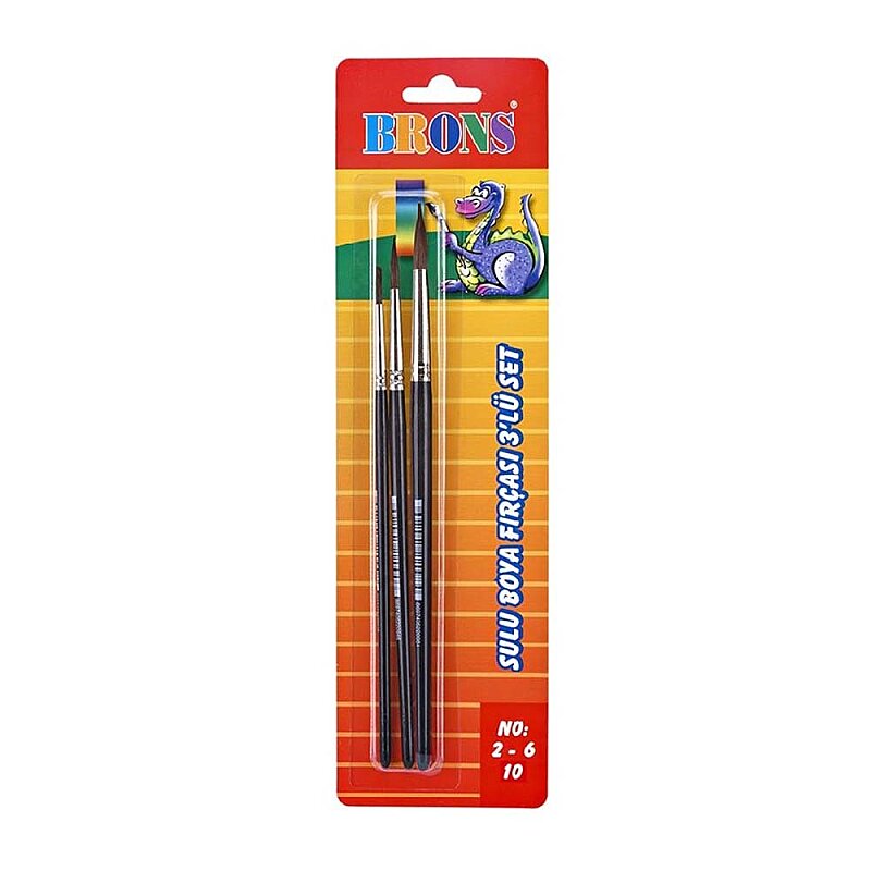 BRONS BR-672 145 SULU BOYA FIRÇASI SET 3LÜ (2-6-10)