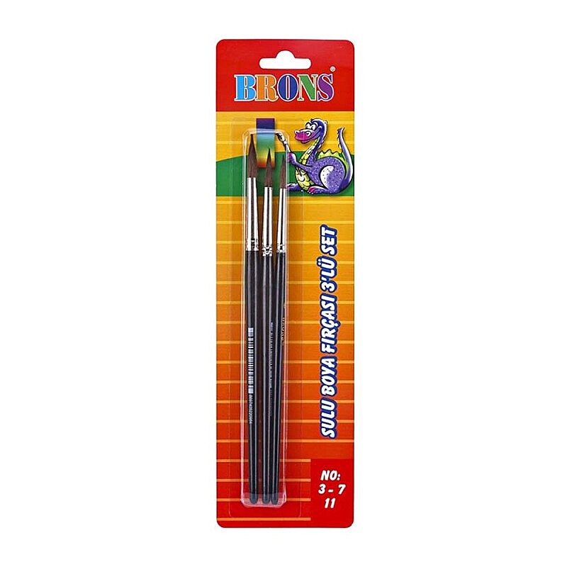 BRONS BR-673 145 SULU BOYA FIRÇASI SET 3LÜ (3-7-11)
