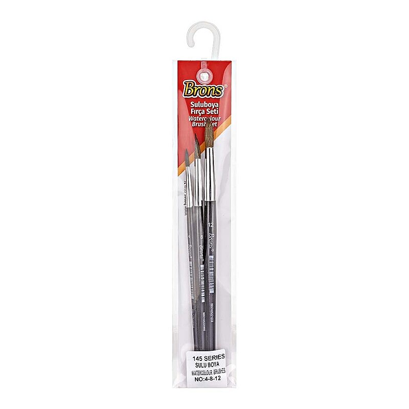 BRONS BR-674 145 SULU BOYA FIRÇASI SET 3LÜ (4-8-12)