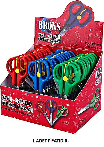 BRONS BR-701 YAYLI CETVELLİ ÖĞRENCİ MAKASI - 3