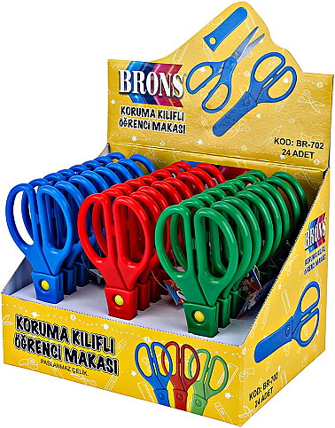 BRONS BR-702 YAYLI KORUMALI ÖĞRENCİ MAKASI - 5