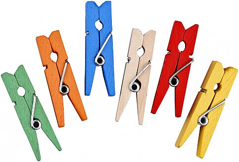 BRONS BR-904 RENKLİ KÜÇÜK BOY AHŞAP MANDAL - 1