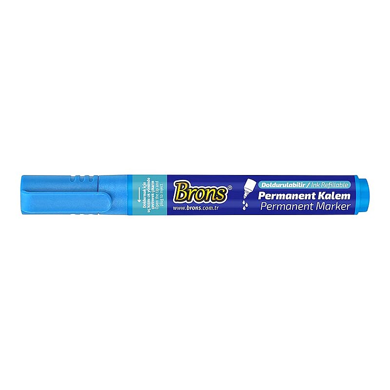 BRONS BR-9621 DOLDURULABİLİR PERMANENT MARKÖR MAVİ