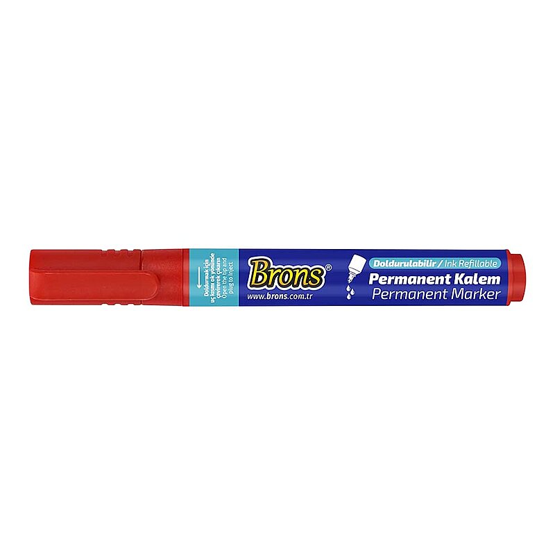 BRONS BR-9622 DOLDURULABİLİR PERMANENT MARKÖR KIRMIZI