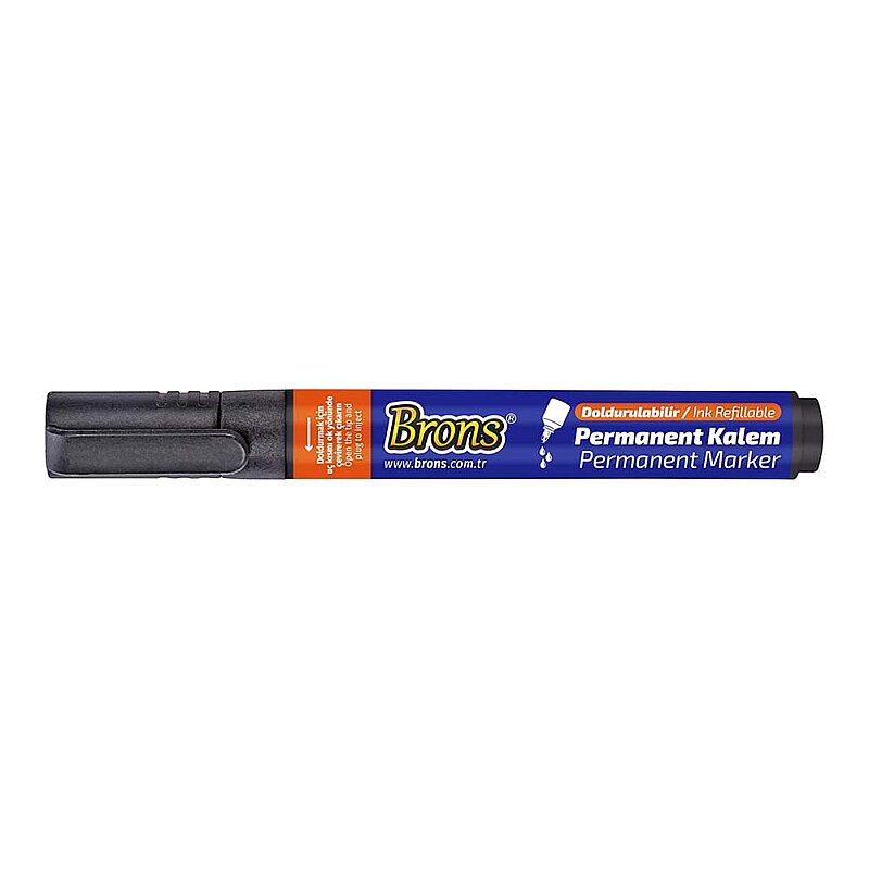 BRONS BR-9720 PERMANENT MARKÖR KOLİ KALEMİ KESİK UÇ SİYAH