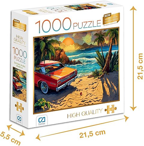 CA PUZZLE GAMES SAHİLDEKİ ARABA 1000 PARÇA (7093) - 1