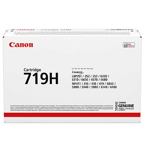CANON CRG-719H SİYAH TONER 6400 SAYFA YÜKSEK KAPASİTE (LBP 6300DN LBP 6670DN LBP 252DW MF 411DW MF) - 1