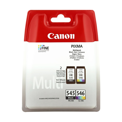 Canon Pg-545 Cl-546 Siyah-Renkli Kartuş 2li Set (Mg2550 Mg2450) - 1