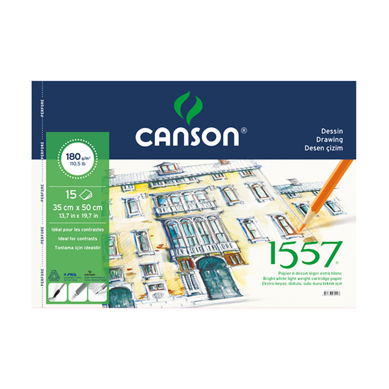 CANSON 1557 RESİM DEFTERİ 35x50 15 YAPRAK 180gr