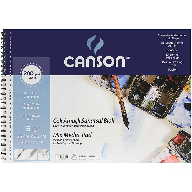 CANSON 1557 ÇİZİM BLOĞU 25x35 15 YAPRAK 200gr (FCNS200152535)