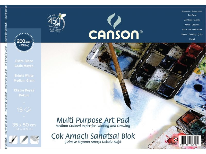 CANSON 1557 ÇİZİM BLOĞU 35x50 15 YAPRAK 200gr (FCNS200153550)