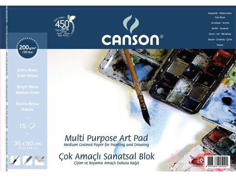 CANSON 1557 ÇİZİM BLOĞU 35x50 15 YAPRAK 200gr (FCNS200153550) - 1