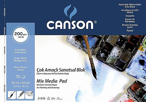 CANSON FİNEFACE ÇİZİM BLOĞU 35x50 15 YAPRAK 200gr (FCNS200153550) - 1