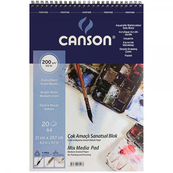 CANSON 1557 FİNEFACE ÇİZİM BLOĞU A4 20 YAPRAK 200gr (FCNS20020A4US)