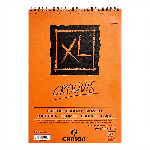 CANSON XL ALBÜM ÜSTTEN SPİRALLİ ÇİZİM BLOĞU A3 50 YAPRAK 90gr (FCNS09050A3US) - 1