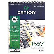 CANSON 1557 ÜSTTEN SPİRALLİ ÇİZİM BLOĞU A4 20 YAPRAK 180gr (FCNS18020A4US) - CANSON