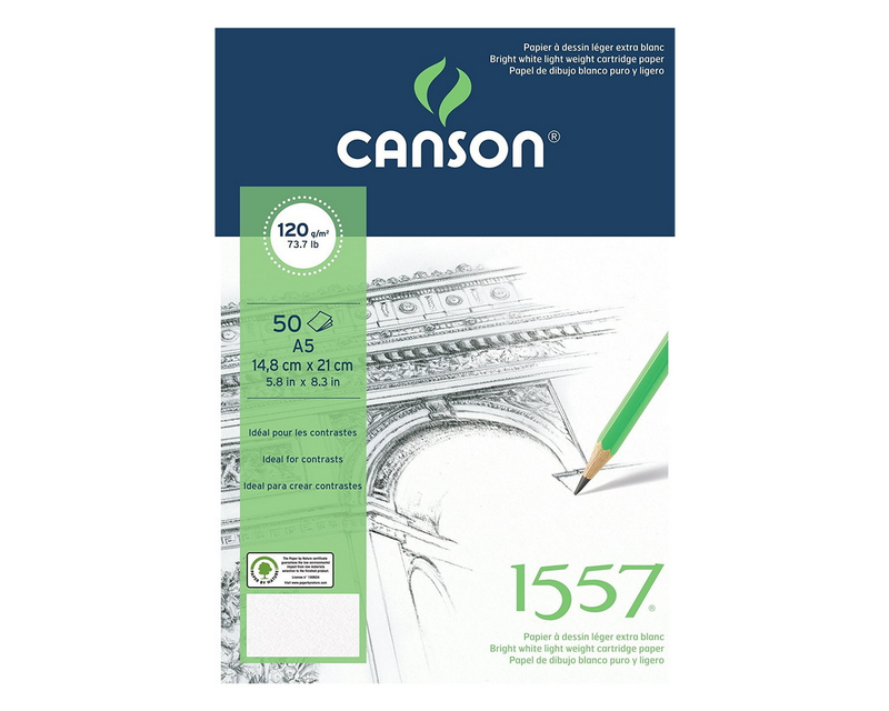 CANSON 1557 ÜSTTEN SPİRALLİ ÇİZİM BLOĞU A5 40 YAPRAK 120gr