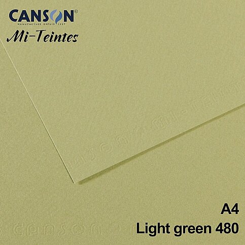 Canson 480 Mi-Teinties Fon Kartonu A4 Light Green 160gr (200321675) - 1