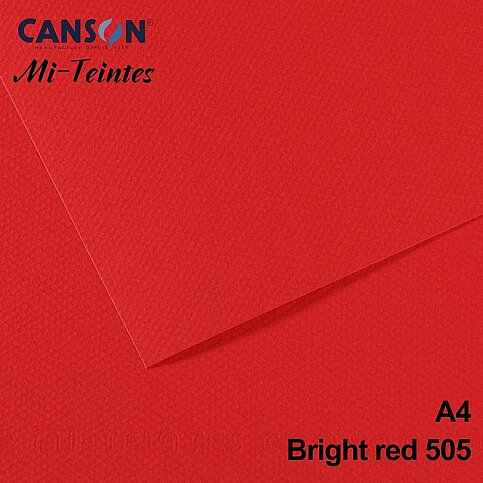 Canson 505 Miteinties Fon Kartonu A4 Bright Red 160gr (200321683) - 1