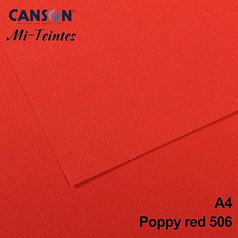 CANSON 506 Mİ-TEİNTİES FON KARTONU 50x65 POPPY RED 160gr (200321254) - 1