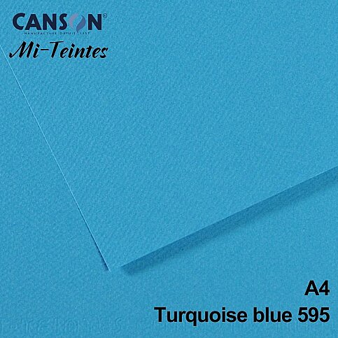 Canson 595 Mi-Teinties Fon Kartonu A4 Turquoise Blue 160gr (200321689) - 1