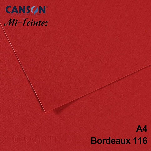 CANSON 116 Mİ-TEİNTİES FON KARTONU A4 BORDEAUX 160gr (200321630) - 1