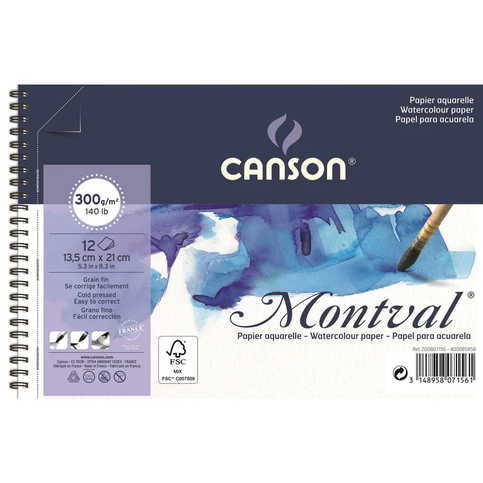 Canson Montval Çizim Bloğu 13.5x21 12 Yaprak 300gr (200807156) - 1