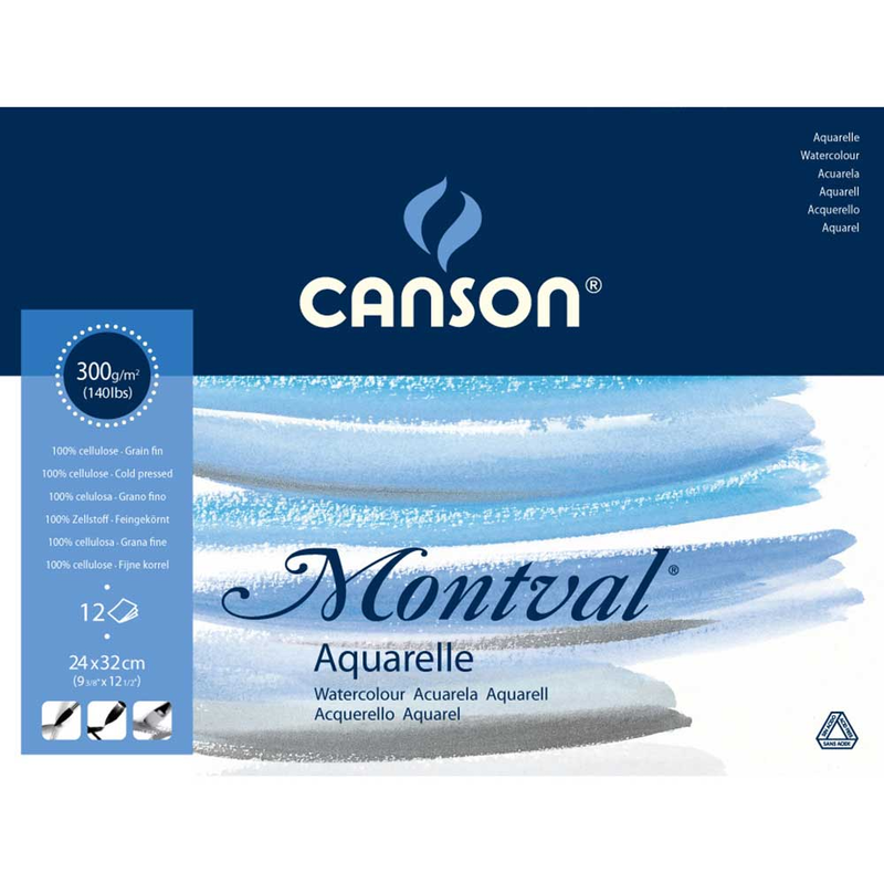 CANSON MONTVAL SULU BOYA BLOĞU 24x32 12 YAPRAK 300gr (200807319)