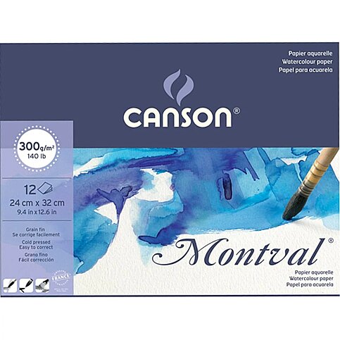 CANSON MONTVAL SULU BOYA BLOĞU 24x32 12 YAPRAK 300gr (200807319) - 1