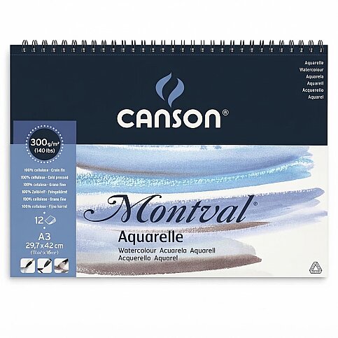 CANSON MONTVAL SULU BOYA BLOĞU A3 12 YAPRAK 300gr (200807320) - 1