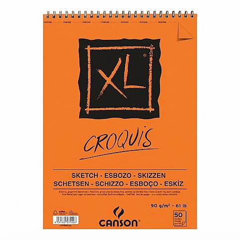 CANSON XL ALBÜM ÜSTTEN SPİRALLİ ÇİZİM BLOĞU A5 50 YAPRAK 90gr (FCNS09050A5US) - 1