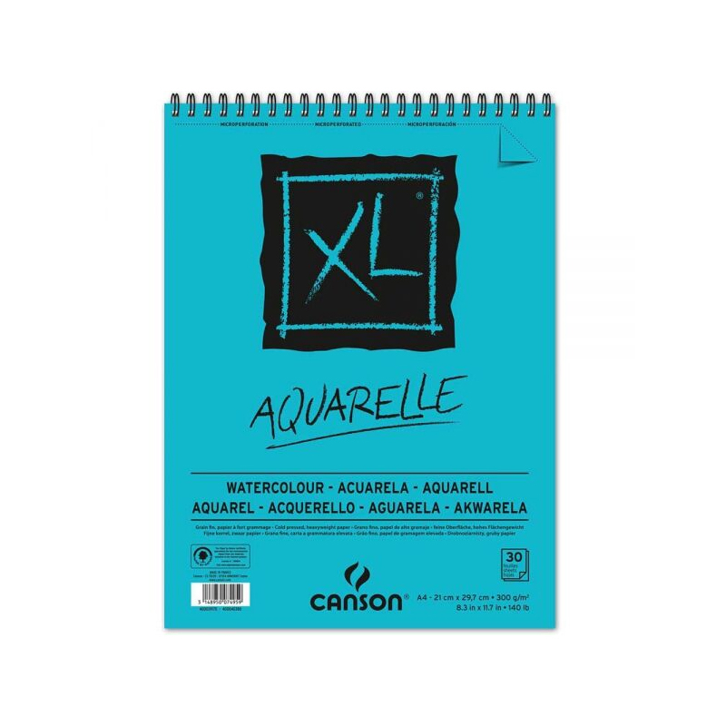 CANSON XL AQUARELLE SPİRALLİ SULU BOYA BLOĞU A4 30 YAPRAK 300gr (400039170)