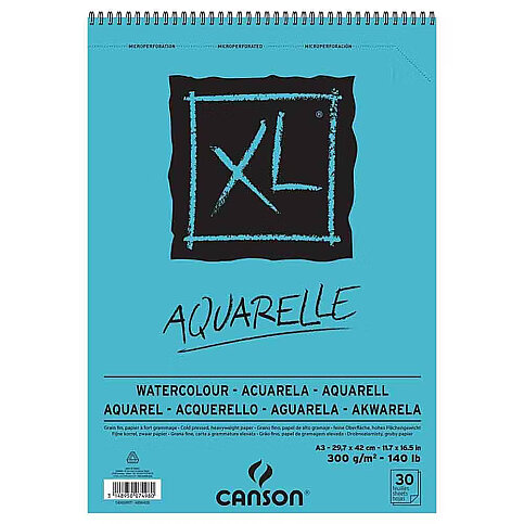 CANSON XL AQUARELLE SPİRALLİ SULU BOYA BLOĞU A4 30 YAPRAK 300gr (400039170) - 1