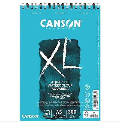 Canson Xl Aquarelle Spiralli Sulu Boya Bloğu A5 20 Yaprak 300gr (400082843) - 2
