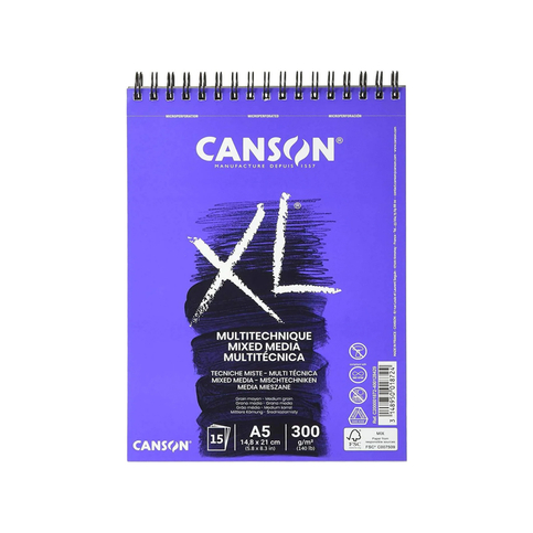 CANSON XL MİX MEDİA SPİRALLİ ÇİZİM BLOĞU A5 15 YAPRAK 300gr (200001872) - 1