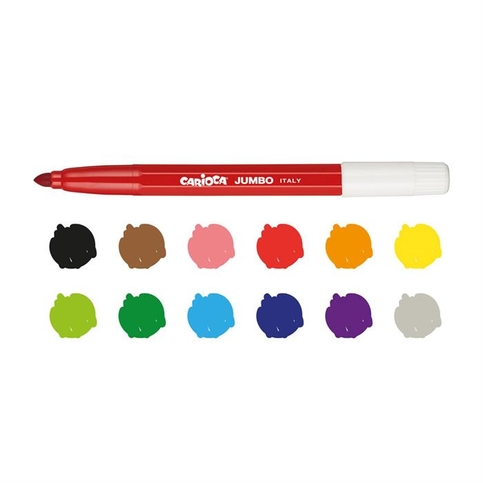 Carioca 40569 Jumbo Süper Yıkanabilir Keçeli Kalemi 12 Renk - 4