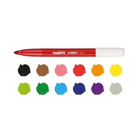 Carioca 40569 Jumbo Süper Yıkanabilir Keçeli Kalemi 12 Renk - 3