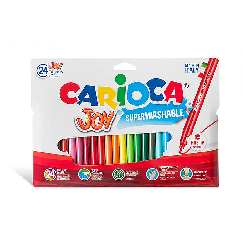CARİOCA 40615 JOY SÜPER YIKANABİLİR KEÇELİ KALEM 24 RENK