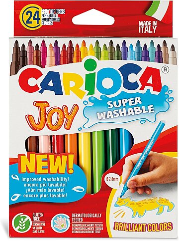CARİOCA 40615 JOY SÜPER YIKANABİLİR KEÇELİ KALEM 24 RENK - 1