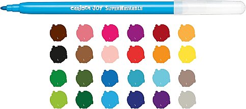 CARİOCA 40615 JOY SÜPER YIKANABİLİR KEÇELİ KALEM 24 RENK - 2