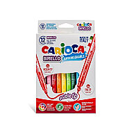 CARİOCA 41457 JUMBO ÇİFT UÇLU YIKANABİLİR KEÇELİ KALEM 12 RENK - 1