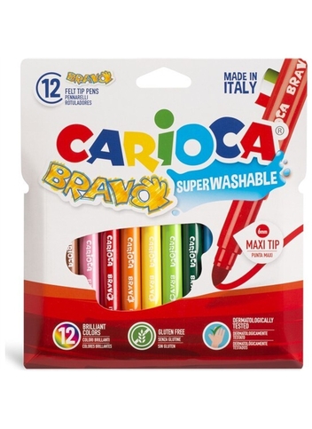 Carioca 42755 Bravo Jumbo Yıkanabilir Keçeli Kalem 12 Renk - 2