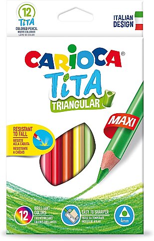 CARİOCA 42791 TİTA JUMBO ÜÇGEN KURU BOYA 12 RENK - 1